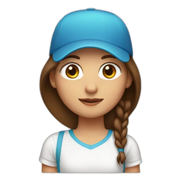 girl with brown hair with reverse cap and a band in the face sticker