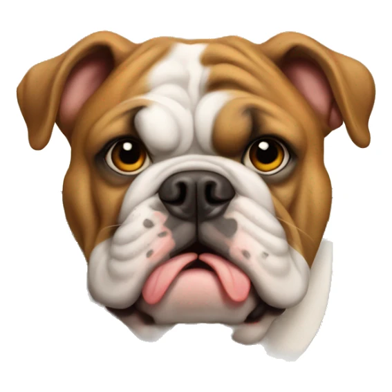 english bulldog with a shield sticker