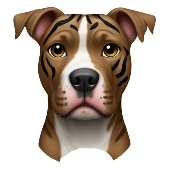 pitbull terrier dark brindle tiger stripes black around nose sticker