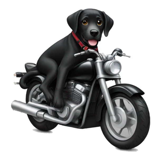 cool black lab riding motorbike sticker