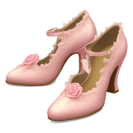 vintage rococo light pink heel shoes  sticker