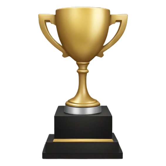 a classic victory emoji holding a trophy sticker