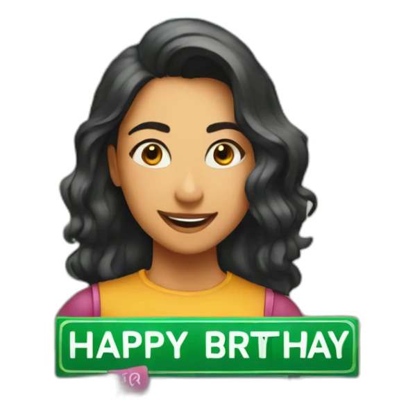 “happy birthday Priya” text on a sign sticker