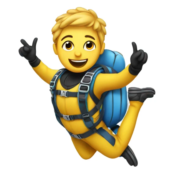 Person skydiving giving a peace sign sticker