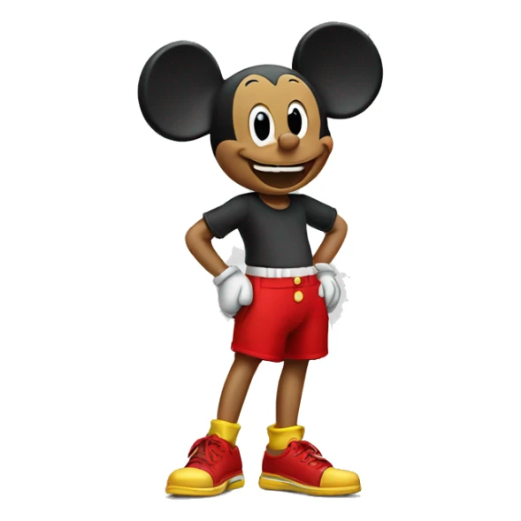 Mickey Mouse with red shorts and yellow shoes sticker