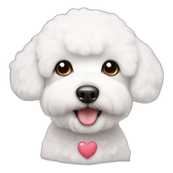 Bichon Frise with heart eyes  sticker