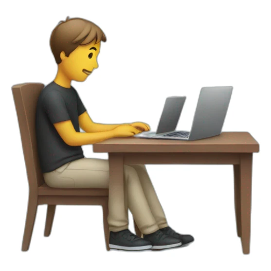 Person with laptop sticker