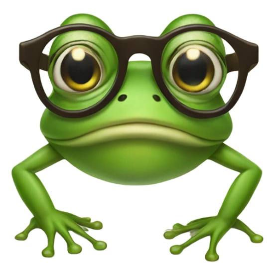 Frog with glasses sticker
