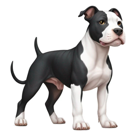 American pitbull terrier black and white  sticker