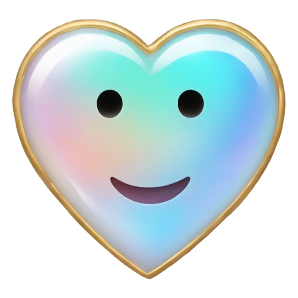 opal gemstone smiley heart eyes gold outline sticker