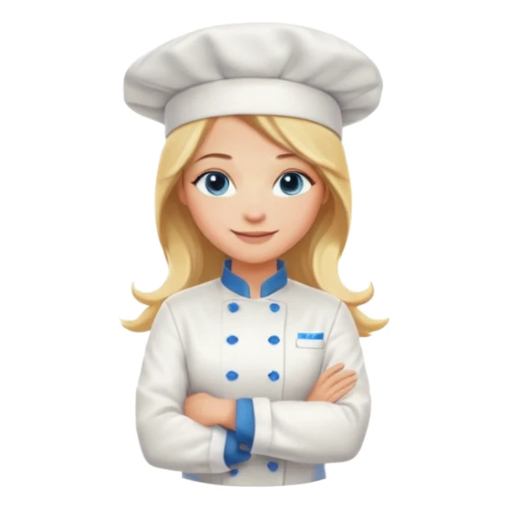 Full body 
Sexy Long Blonde hair blue eyed female chef arms folded sticker