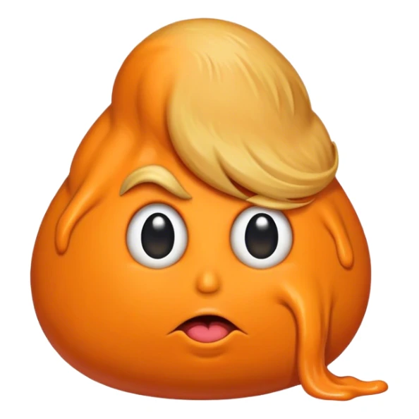 Poop blob colored orange with Donald Trump’s hair sticker