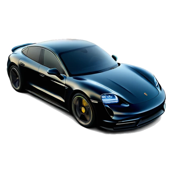 A Porsche taycan full image with fire coming out of the back  sticker