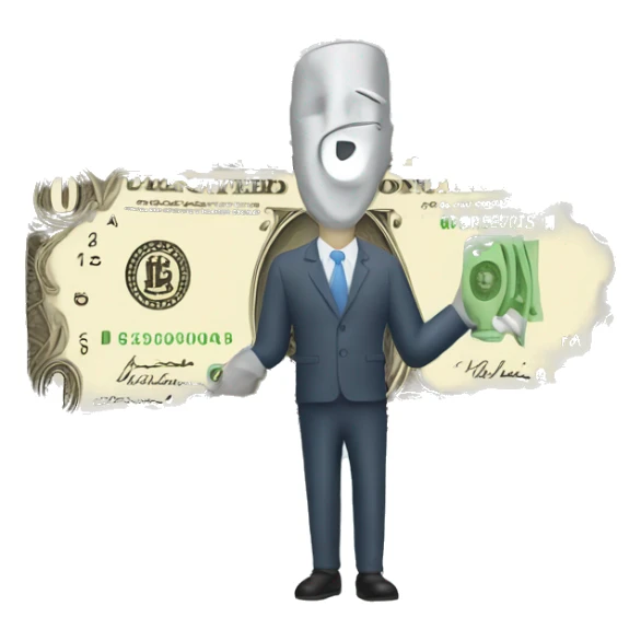 stick figure holding cash sticker