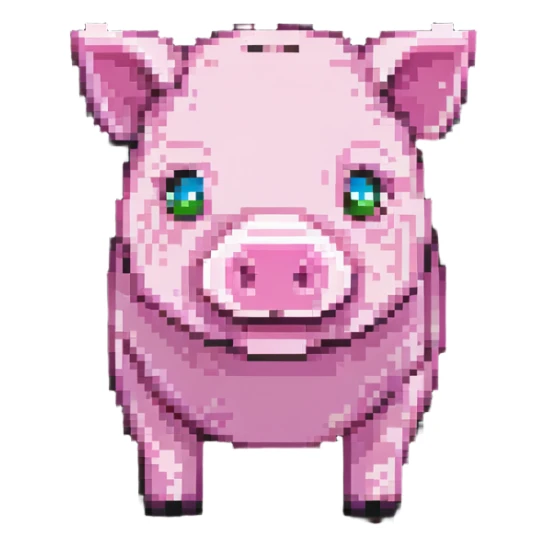 Minecraft pig, authentic blocky style and proportions sticker