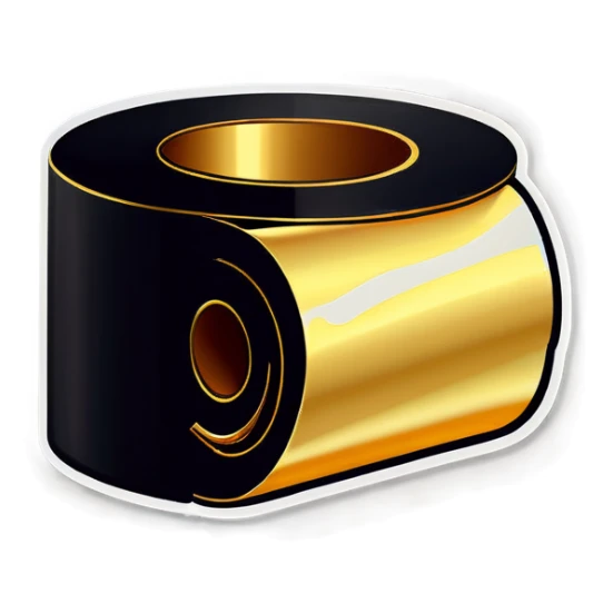 Toilet paper made out of gold sticker