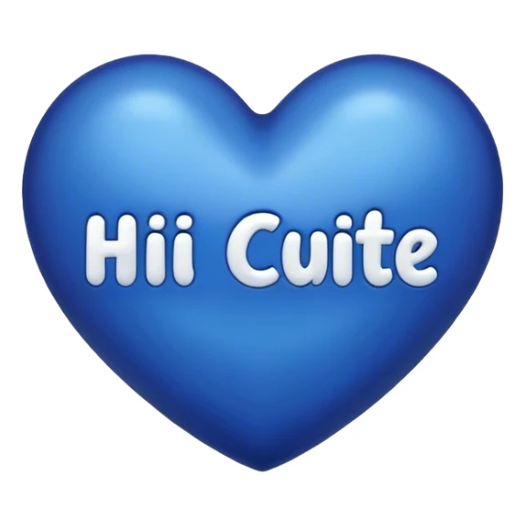 Dark Blue heart with the words Hi Cutie! in the middle  sticker