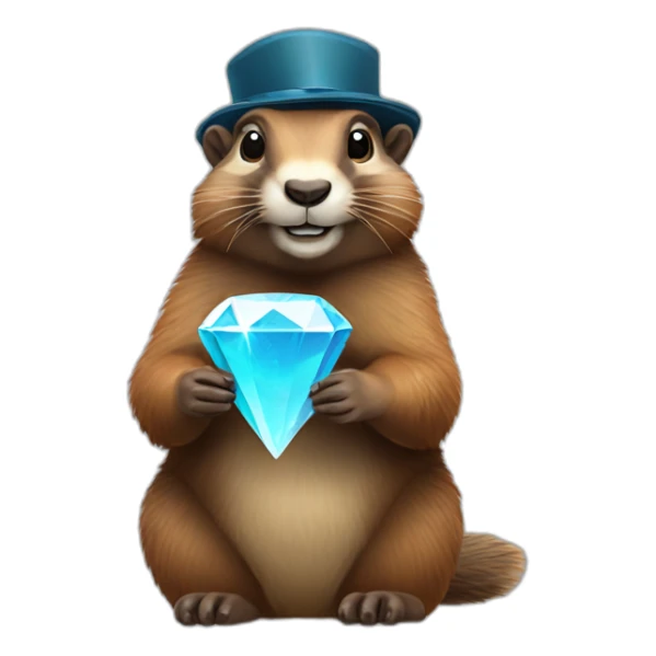 A marmot with a diamond in his hand sticker