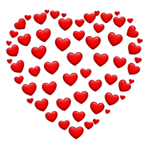 Make a heart that has many small hearts coming out of it sticker