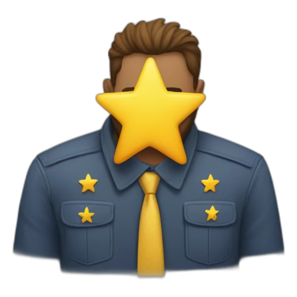 A man wearing a yellow star on the left of his shirt sticker