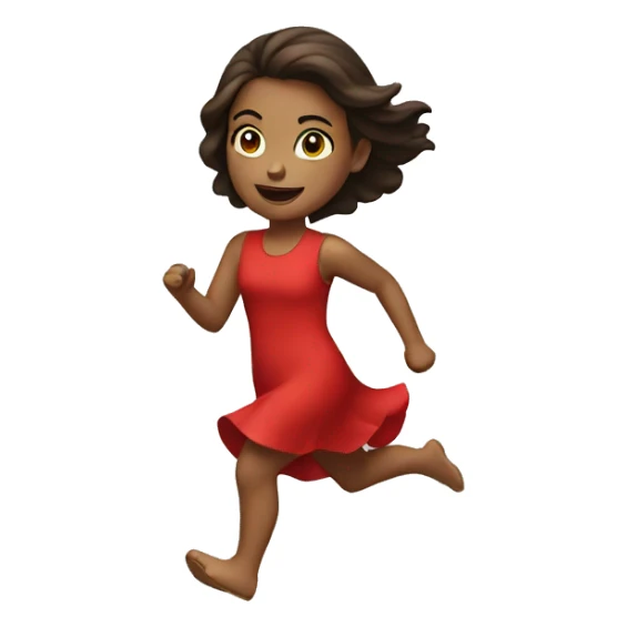 Girl with red dress running sticker