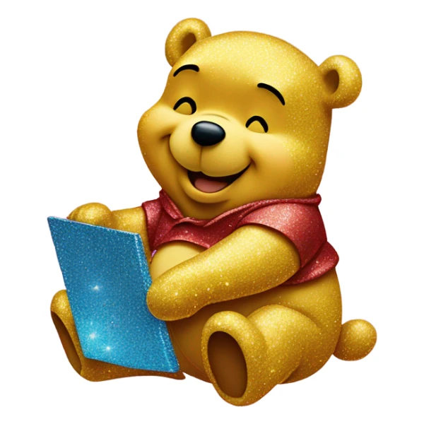Winnie the Pooh with glitter  sticker