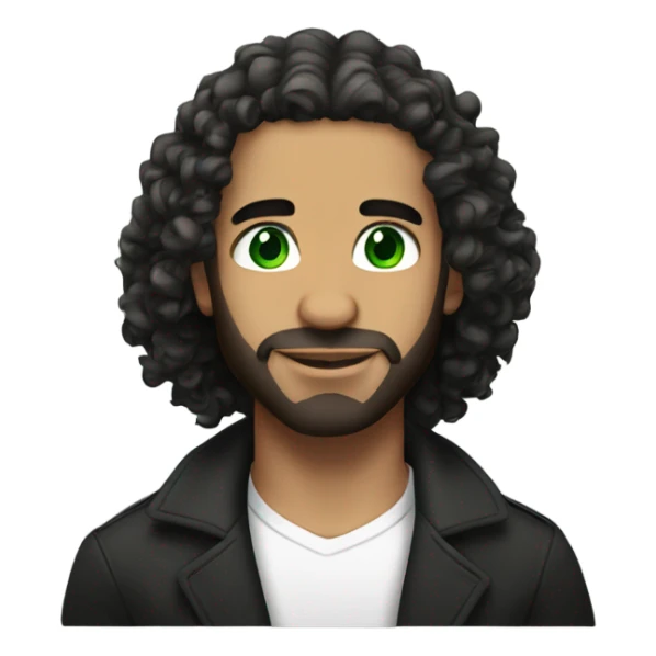Drake with green eyes and long curly hair and no beard sticker