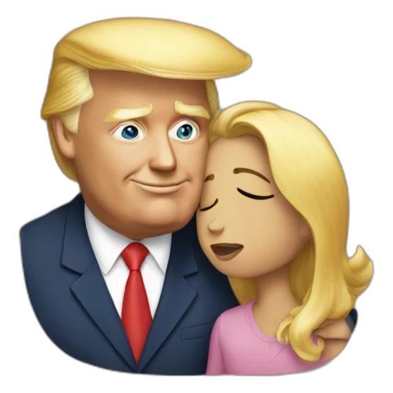 trump kissing his daughter, positivity, inclusiveness sticker