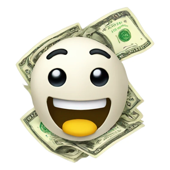 happy emoji with money sticker