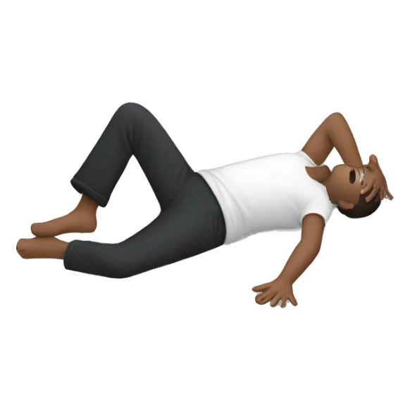 person doing the Alexander technique position. It consists of someone laying on the floor with their legs in position and hands by their side. sticker