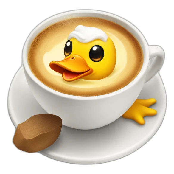quackuchinno coffee (a yellow cappuchino with a duck in the foam sticker