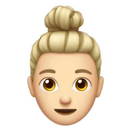 white square with topknot hair, no texture sticker