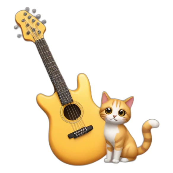 Kat met gitaar sticker