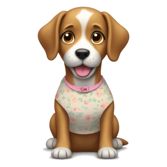 Dog wearing a cute dress sticker