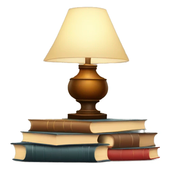 Lamp and stacks of books  sticker