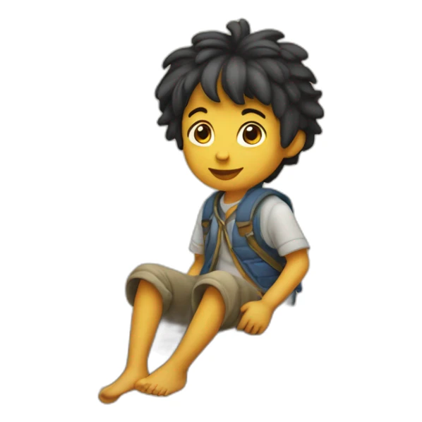 Enfant sur une autruche sticker