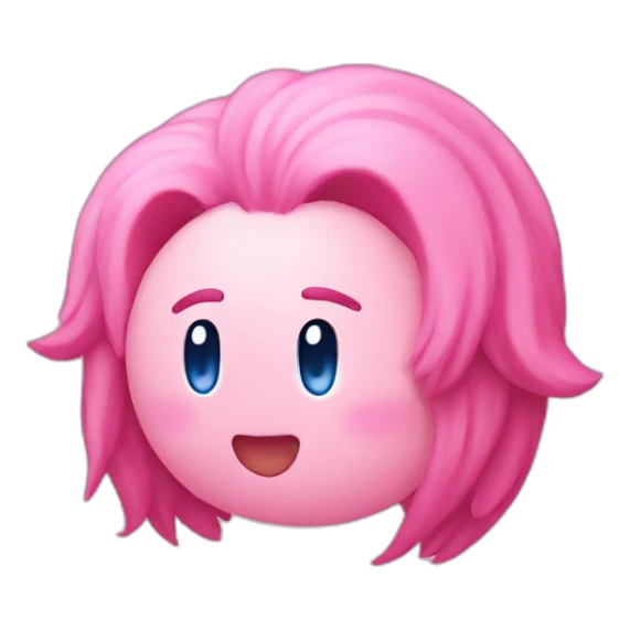 kirby with long pink hair sticker