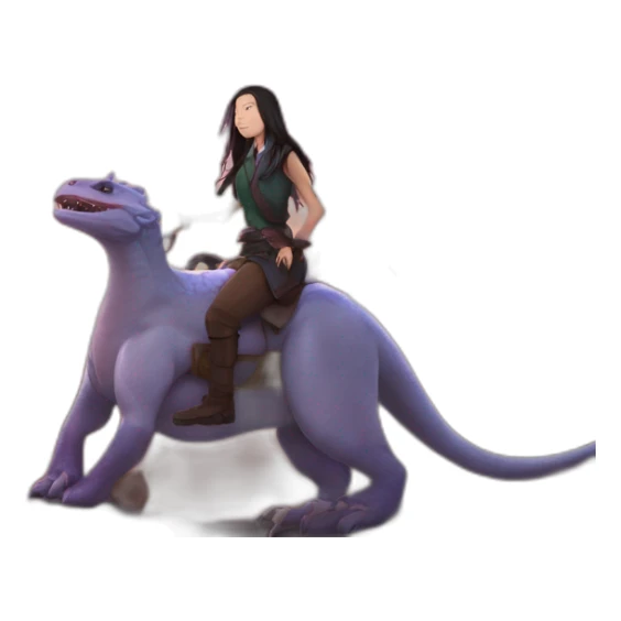 Nezuko sur dinosaure sur un dragon sticker