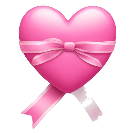 Pink heart with an adorable ribbon sticker