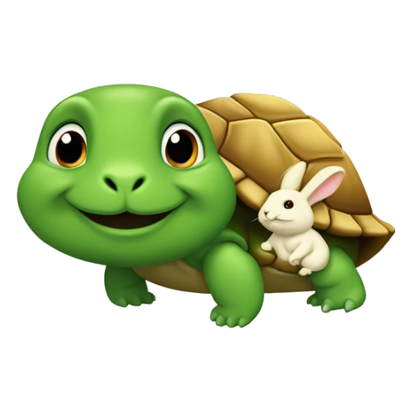 Tortue avec un lapin sur la tête sticker