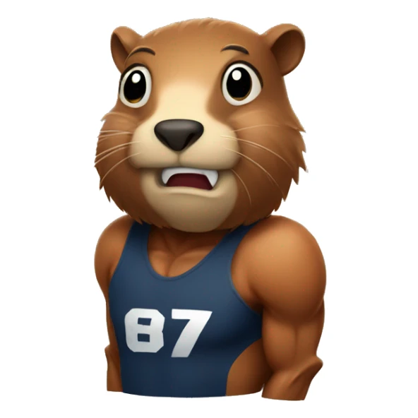 Sports beaver with muscles sticker