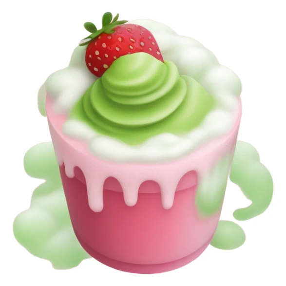 Starbucks matcha with pink strawberry cold foam sticker