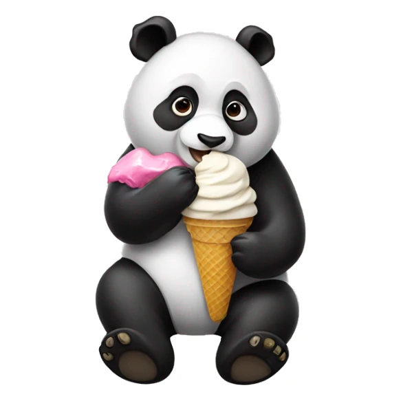 Panda eating ice cream sticker