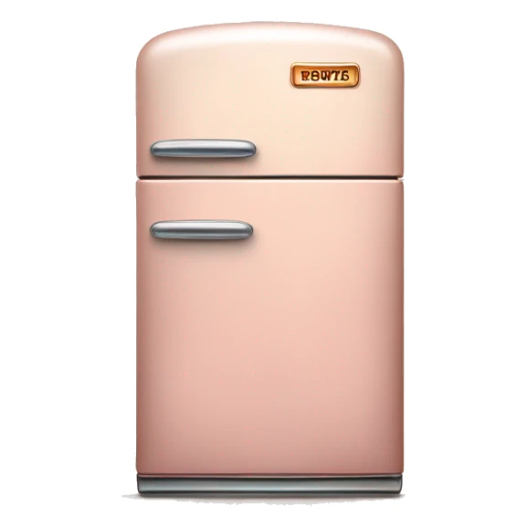 Realistic pastel pink and metallic copper vintage fridge.  sticker