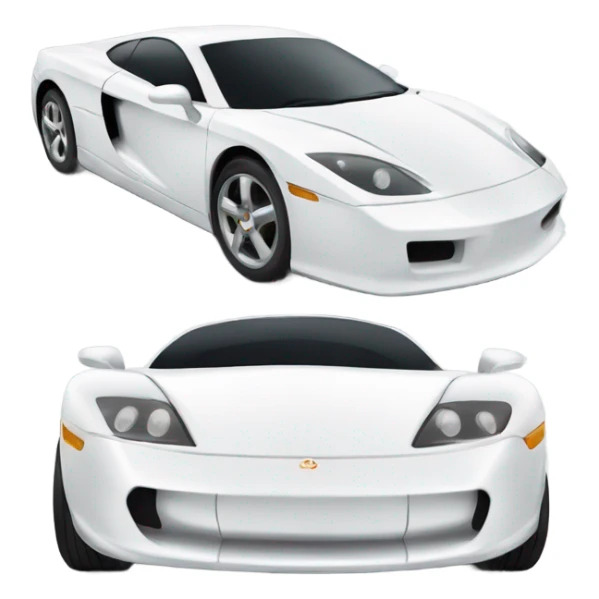white sports car sticker