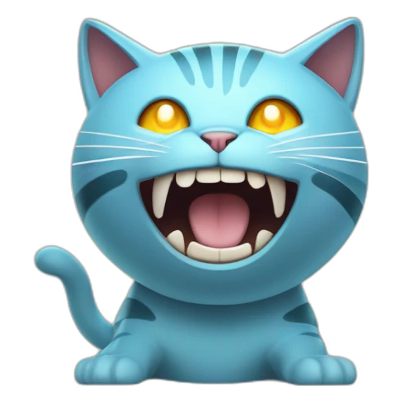 Charged electricity cartoon cat like pokemon screaming sticker