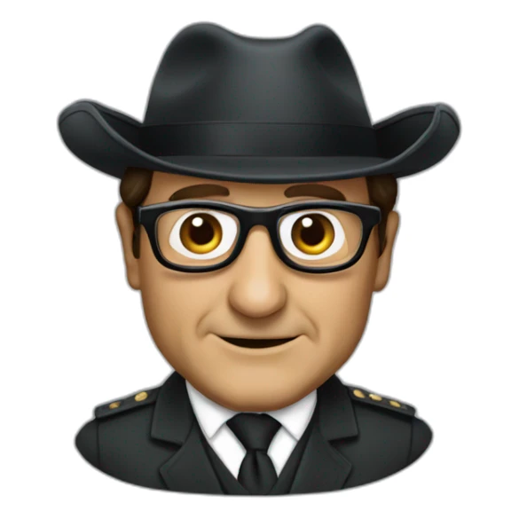 François Hollande wearing turtle disguise sticker