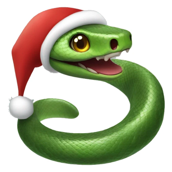 A snake in a Santa Claus hat sticker