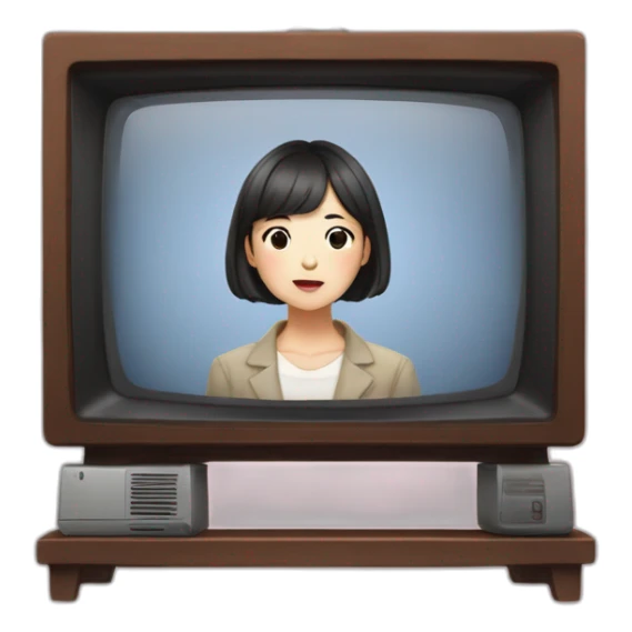 Kim Min-jeong watching television sticker