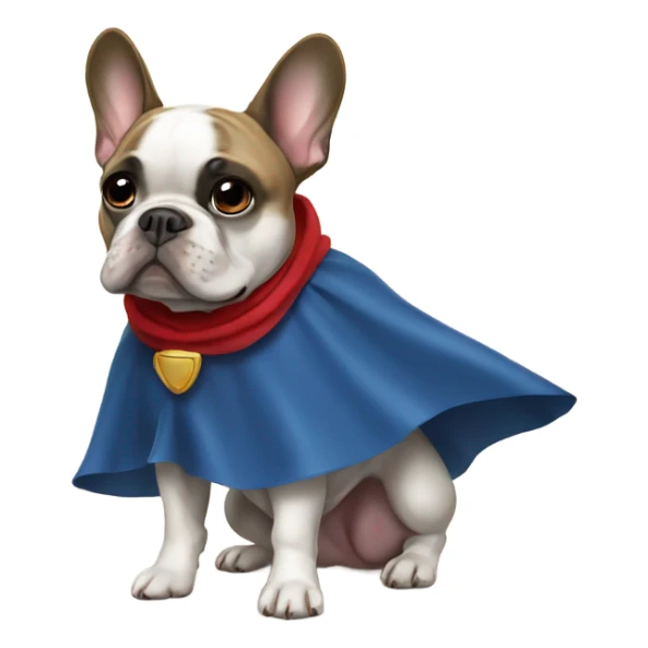 French bulldog wearing a cape sticker